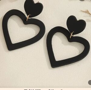 Black Heart-Shaped Earrings